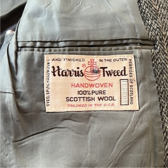 Harris Tweed‎ Vintage Stafford Wool Herringbone Sports Coat Blazer Jacket - Picture 8 of 12